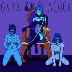 blue_hair blue_skin bondage bondage collar lapis_lazuli_(gem) lapis_lazuli_(steven_universe) leash mean_lapis nice_lapis onyxpeacock self_upload steven_universe whip_marks