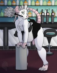 absurd_res anthro bar beverage cleaning_tool clothed clothing digital_media_(artwork) erection feather_duster genitals hi_res looking_at_viewer maid_headdress maid_uniform male mammal marvelous_managerie mouse murid murine penis rodent smile solo solo_focus uniform