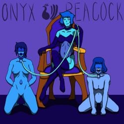 blue_hair blue_skin bondage bondage collar lapis_lazuli_(gem) lapis_lazuli_(steven_universe) leash mean_lapis nice_lapis onyxpeacock self_upload steven_universe