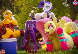 3d 3d_(artwork) anthro anthrofied applejack_(mlp) big_breasts breasts clothing crossed_legs digital_media_(artwork) dildo dildo_in_pussy dildo_insertion dildo_sitting equid equine fluttershy_(mlp) footwear forsaken_(artist) friendship_is_magic group hasbro hi_res high_heel_boots high_heels horn huge_breasts leash leashed_collar mammal masturbation my_little_pony nipples partypick pegasus penetration petplay platform_heels rarity_(mlp) roleplay sex_toy sex_toy_in_pussy sex_toy_insertion smooth_skin tongue tongue_out toying_self trio unicorn vaginal_penetration wings