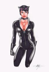 1girls 2015 artist_request batman_(series) bodysuit catwoman dc dc_comics female female_only selina_kyle solo solo_female villainess