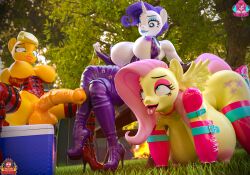 1futa 3d_(artwork) animal_genitalia animal_penis anthro anthrofied applejack_(mlp) big_breasts breasts clothing crossed_legs digital_media_(artwork) dominant dominant_female equid equine equine_genitalia equine_penis female female/female fluttershy_(mlp) footwear forsaken_(artist) friendship_is_magic ftg_crossgender fti_crossgender futanari genitals group gynomorph hasbro hi_res high_heel_boots high_heels horn huge_breasts intersex leash leashed_collar mammal my_little_pony partypick pegasus penis petplay platform_heels rarity_(mlp) roleplay rule_63 tongue tongue_out trio unicorn wings