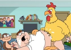 4boys anal anal_sex cum cum_on_face domination ernie_the_giant_chicken evil_monkey family_guy gay gay_sex greenzbamboo male male_only peter_griffin self_upload stewie_griffin uncensored zoophilia