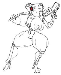 1girls apex_legends areolae big_breasts breasts female female_only full_body gun high_heels holding_gun keelgabeytheart naked naked_female nipples nude nude_female pathfinder_(apex_legends) pistol pussy rule_63 sketch solo solo_female standing