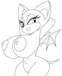 anthro areola bat big_breasts breasts brown_areola brown_nipples female genitals huge_breasts mammal nipples pussy rouge_the_bat sega short_stack solo sonic_(series) sonic_the_hedgehog_(series) squidapple wings