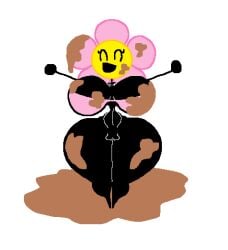 1girls barefoot battle_for_dream_island big_breasts bottomless breasts closed_eyes curvy female female_only flower flower_(bfdi) flower_girl full_body happy keelgabeytheart low_quality mud muddy object_shows open_mouth open_smile smile solo solo_female standing