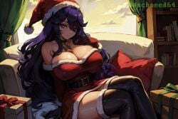 1girls ai_generated christmas_outfit curvaceous curvy_body curvy_figure cutesexyrobutts_(style) cutesexyrobutts_ai_artstyle_imitation female_focus hex_maniac hi_res huge_breasts latex_thighhighs nintendo pokemon schneed64 solo_female solo_focus stable_diffusion voluptuous voluptuous_female