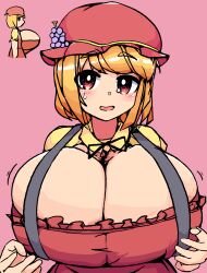 1girls 5_fingers big_breasts breast cleavage clothed eyebrows_visible_through_hair goddess hat huge_breasts large_breasts minoriko_aki side_profile solo solo_female solo_focus sukoburukurage team_shanghai_alice touhou