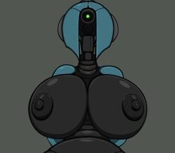 a.i.d.a._(zem) aida_(a.i.d.a.) assaultron assaultron_(fallout) big_breasts blue_armor breasts dark_nipples dark_skin fallout female female_robot robot_girl robot_humanoid zem_(artist)