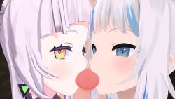 1boy 2girls 3d animated blowjob_sandwich blue_eyes blush cat_ears censored collaborative collaborative_fellatio collaborative_oral cum ejaculation erect_penis erection erommmdman fellatio ffm_threesome gawr_gura hair_ornament hololive hololive_english hololive_gen_2 hololive_japan hololive_myth light-skinned_female light-skinned_male light_skin longer_than_one_minute mosaic_censoring murasaki_shion penis sound tagme teamwork threesome video virtual_youtuber yellow_eyes young