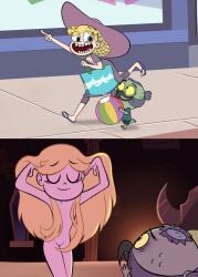 accurate_art_style covered_nipples edit hikkimora imminent_sex ludo_(svtfoe) naked nude_female pussy smile star_butterfly star_vs_the_forces_of_evil sunnie undressed vagina