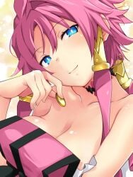 alternate_version_available angel angel_wings artina breasts cleavage coin disgaea disgaea_4 dress iwasi_r large_breasts looking_at_viewer nippon_ichi_software