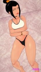 avatar_the_last_airbender azula black_underwear breakwater_ridge female villain villainess white_topwear