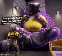 3d blender bottom breast_expansion doonography expansion female female/male fingers_together fortnite fortnite:_battle_royale giantess giantess_growth glowing glowing_body growth hazard_agent_(fortnite) hazmat hazmat_suit helmet latex male size_difference toxic_trooper_(fortnite) uwu