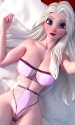 3d animated big_breasts blender blue_eyes bra elsa_(frozen) frozen_(film) high_resolution lingerie loop panties ruidx seductive smile solo_female tagme underwear video voluptuous white_hair