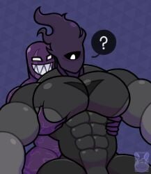 ? abs bara big_pecs el_benon elbenon gay monster ornyrabi77 pec_grab pec_grasp purple_body purple_venom sharp_teeth smile therabit thick_thighs youtube_hispanic