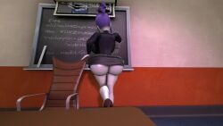 1girls 3d ass_focus big_ass clothed dc dc_comics female female_only huge_ass rachel_roth raven_(dc) shocking_(artist) solo tagme teacher teen_titans underass