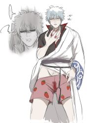 1cuntboy blood blood_stain blush boxers colored_sketch confusion cuntboy cuntboy_only genderswap genderswap_(mti) gintama gintoki_sakata hadanugi_dousa human intersex kimono light-skinned_cuntboy menophilia menstruation nervous not_responding pale-skinned_cuntboy pale_skin period_blood pubic_hair pussy solo strawberry_print sweatdrop underwear underwear_down