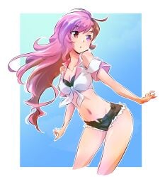 1girls brown_eyes brown_hair female female heterochromia iesupa neo_(rwby) pink_eyes pink_hair rwby two_tone_hair