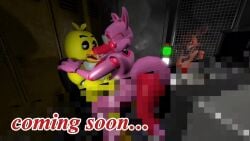 3d animated anthro censored chica_(fnaf) female five_nights_at_freddy's fnaf_oc foxy_(fnaf) futa/female futa_on_female futanari mosaic_censoring no_sound self_upload sex tagme trailer video yuuki_momofox