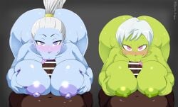 2boys 2girls angel_(dragon_ball) areolae ass big_ass big_breasts big_penis big_thighs blowjob blue-skinned_female blue_skin blush breasts busty censor_bar censored cheelai completely_nude completely_nude_female completely_nude_male dark-skinned_male dark_skin darm_engine dragon_ball_super dragon_ball_super_broly dragon_balldragon fat_ass fellatio gigantic_ass gigantic_breasts green-skinned_female green_skin huge_ass huge_breasts huge_cock huge_thighs large_ass large_breasts large_penis large_thighs licking_penis massive_ass massive_breasts nipples nude nude_female nude_male oral paizuri penis ponytail thick_thighs thighs titjob vados veiny_penis voluptuous wide_hips