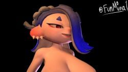 1girls 3d big_ass big_breasts breasts female female_only funmina hair_over_one_eye naked naked_female nintendo nude nude_female shiver_(splatoon) smile solo solo_female splatoon upper_body