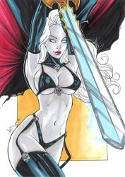 1girls 2023 chaos_comics coffin_comics curvaceous curvy_female death_(personification) ed_benes_studio grim_reaper hi_res huge_breasts lady_death latex_gloves latex_thighhighs long_hair looking_at_viewer queen_of_the_dead solo_female solo_focus voluptuous voluptuous_female white_body white_hair white_sclera