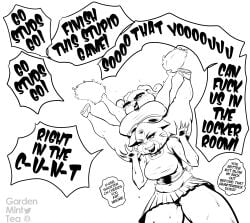 2023 2girls 5_fingers absurd_res anthro anthro_only arms_bent artist_name big_breasts biped black_and_white black_text bodily_fluids bold_text bottomwear breast_size_difference breasts buckteeth cartoon_network cheerleader cheerleader_outfit clenched_teeth clothed clothed_anthro clothed_female clothing countershade_face countershading crop_top digital_drawing_(artwork) digital_media_(artwork) domestic_cat duo ears_down elderly_anthro elderly_female english_text extended_arms extended_legs eyebrows eyelashes eyewear felid feline felis female female/female female_only fingers floppy_ears footwear frown fully_clothed fur fur_tuft furaffinity furaffinity_logo gardenminttea gilf glasses glistening glistening_lips head_tuft heavy_bolding hi_res holding_another huge_breasts humanoid_hands insult joanna_watterson lagomorph leaning leaning_forward leg_grab leporid lips logo long_ears long_eyelashes mammal mary_senicourt mature_anthro mature_female midriff miniskirt monochrome narrowed_eyes navel open_mouth panties pivoted_ears pom_poms prick_ears profanity rabbit shirt shoes skirt speech_bubble spread_legs spreading standing struggling stuttering sweat teeth text text_emphasis the_amazing_world_of_gumball thick_bottom_lip thick_thighs thigh_grab tongue topwear tuft twitter twitter_logo under_boob underwear whiskers