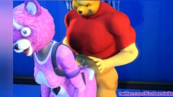 1boy 1girls 3d animated anthro anthro_only bing_chilling blue_background bottomless costume crossover cuddle_team_leader dancing disney ducktape ducktapeani edit fortnite korbendallas longer_than_30_seconds longer_than_one_minute male mascot_costume meme muscular_male music pooh_bear scared shaking shitpost sound source_filmmaker straight_hair tagme the_weeknd third-party_edit twerking video weird_crossover what winnie_the_pooh_(franchise)