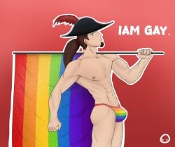 gay long_hair no_visible_genitalia one_piece_dnd plzloveme pride_color_clothing pride_flag solo trevor_(one_piece_dnd)