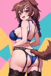 1girls ai_generated alternate_breast_size animal_ears bra breasts brown_eyes brown_hair dog_ears dog_girl female hi_res hololive inugami_korone large_breasts light-skinned_female light_skin medium_hair mogumachine naughty_face panties smile stable_diffusion tail virtual_youtuber