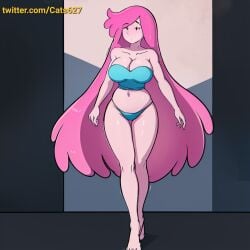 1girls adventure_time ai_generated big_ass big_breasts cartoon_network cats62 colored_skin female female_only full_body large_breasts long_hair long_pink_hair pink_hair pink_skin princess_bubblegum solo standing