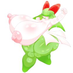 absurd_res big_nipples female gigantic_ass gigantic_breasts hair_covering_eyes happy hi_res huge_breasts huge_thighs hyper kirlia nintendo omenyanozero open_mouth open_smile plump pokémon_(species) pokemon pokemon_(species) puffy_nipples slightly_chubby smile thick_thighs white_background wide_hips