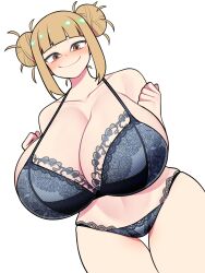 1girls alternate_version_available bellupup big_breasts blonde_hair blue_bra blue_panties blush bottomwear bra breasts brown_eyes cleavage clothing double_bun female female_only hair himiko_toga huge_breasts lace lace-trimmed_bra lace-trimmed_panties lace_trim large_breasts legs_together lingerie matching_underwear my_hero_academia panties short_hair smile solo solo_female thighs topwear venus_body wide_hips yellow_eyes