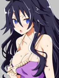 blush breasts cleavage dress_pull dronya iwasi_r labyrinth_of_refrain large_breasts nightgown nippon_ichi_software