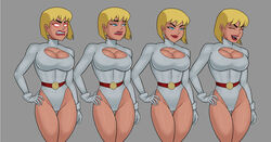 1girls alternate_expressions biceps big_breasts blonde_hair blue_eyes breasts bubble_butt busty cameltoe cleavage cleavage_cutout dc dc_comics dcau eyelashes female female_focus female_only fully_clothed galatea glowing_eyes hourglass_figure justice_league_unlimited leotard lipstick makeup pinup pose posing power_girl revealing_clothes short_hair solo something_unlimited sunsetriders7 superman_(series) tagme thick_thighs tight_clothing voluptuous wide_hips