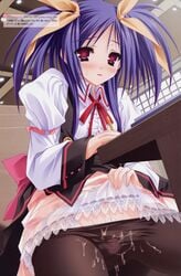 kawai_ameri lump_of_sugar moekibara_fumitake nopan pantyhose pussy_juice school_uniform skirt_lift tayutama vibrator