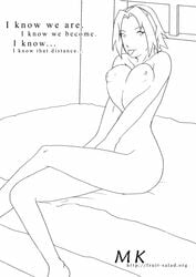 female female_only human line_art mk monochrome naruto sakura_haruno solo tagme