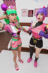 2girls dildo eyewear_on_head fortnite giocamolly multiple_girls sunglasses_on_head tracy_trouble tracy_trouble_(fortnite) tropical_punch_zoey zoey_(fortnite)