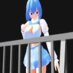 2016 animated breast_expansion breasts_bigger_than_planet colossal_breasts heart-shaped_pupils heartbeat hyper_breasts kogasa_tatara mmd soluvan_lunasa sound tagme touhou video