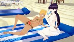 3d artist_request gyaru komi-san_wa_komyushou_desu komi_shouko light_skin manbagi_rumiko ring_belt suggestive swimsuit tanned_skin tattoo