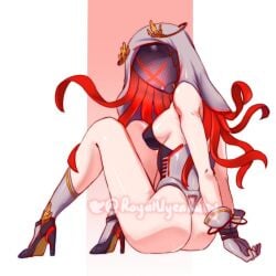 ass female female_only high_heels queen_(soul_knight) robot royaluyenruby sitting soul_knight