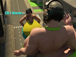 2girls 3d bikini clothing ela_(rainbow_six) female female_only giantess green_bikini polakpeasant rainbow_six rainbow_six_siege size_difference tagme zofia_(rainbow_six)