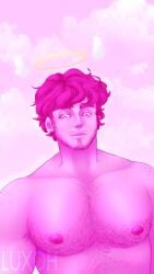 1boy aged_up angel areola areolae aureola chad_steven demon detailed_background facial_hair grown_up hairy hairy_chest hairy_male halo huge_cock luxoh male male_only moustache nipples pink pink_body pink_steven solo_male steven_quartz_universe steven_universe steven_universe:_save_the_light steven_universe:_the_movie steven_universe:_unleash_the_light steven_universe_(pilot) steven_universe_future wallpaper wings