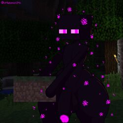 ass balls big_balls big_butt big_penis black_body digital_media_(artwork) enderman flaccid front_view genitals grass hi_res holding_object humanoid male male_only microsoft minecraft mojang nude outside particles penis pixel_(artwork) plant purple_eyes purple_sclera sand solo standing thick_thighs torch tree vein veiny_penis water xbox_game_studios xmelomor24x