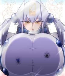 character_request copyright_request gigantic_breasts huge_breasts pressed_on_glass teeku