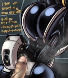 1boy 1girls ass big_ass big_breasts breasts epsi110 female glados glados_(central_core) huge_ass huge_breasts human light-skinned_male male nude penis portal_(series) robot robot_girl robot_humanoid