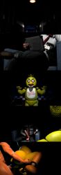 3d 3d_(artwork) chica_(fnaf) dick five_nights_at_freddy's nightguard sex sfm_king