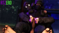 2boys animated balaclava bandit_(rainbow_six) cross-eyed crossover eyes_rolling_back feet footjob footjob_from_behind gay helmet jeans looking_pleasured male male_only males mask masked masked_male police_uniform precum precum_on_foot precum_string rainbow_six rainbow_six_siege rtzero shoeless source_filmmaker tactical_gear tagme toe_curl tom_clancy ubisoft watch_dogs watch_dogs_2 watermark wrench_(watch_dogs) yaoi