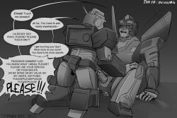 2girls alien alien_girl anode begging female female_only futanari lug lug_(transformers) monochrome precum robot robot_girl robot_humanoid small_dom_big_sub strawberriesass transformers transformers_idw yuri